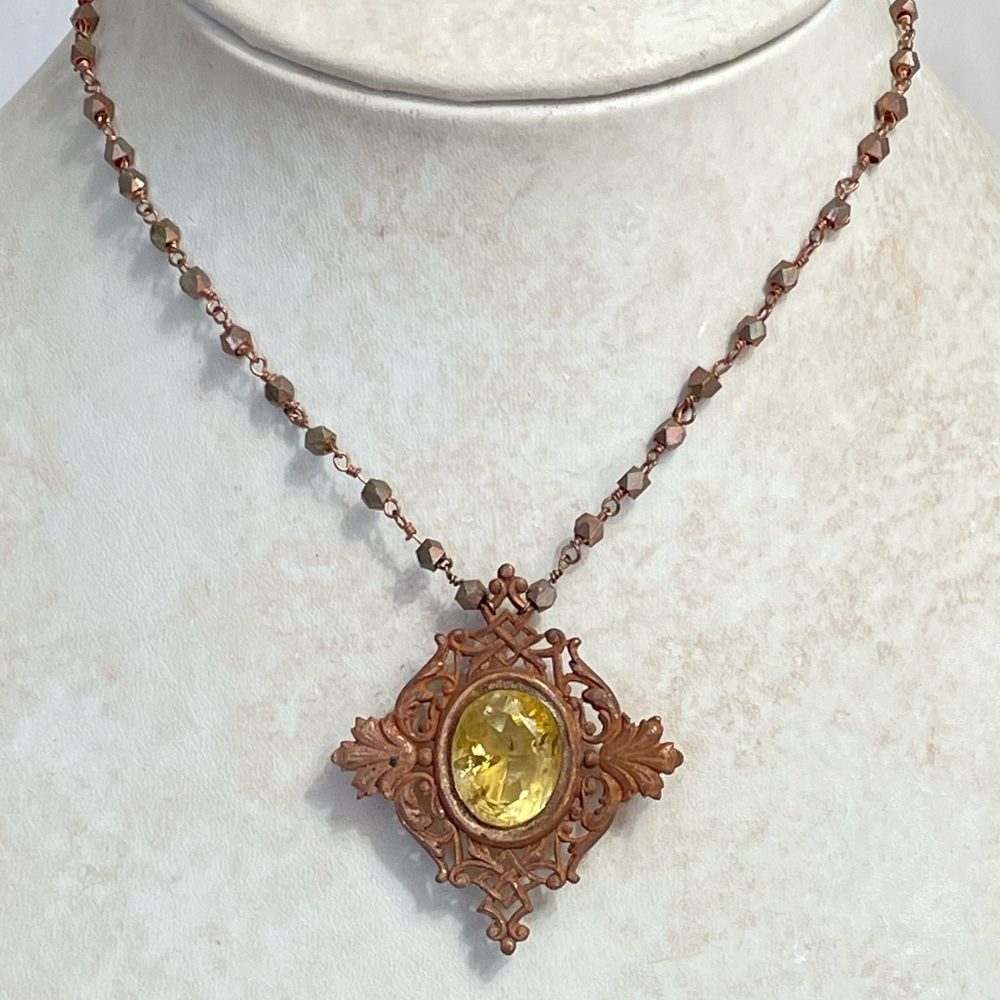Huge Citrine pendant necklace